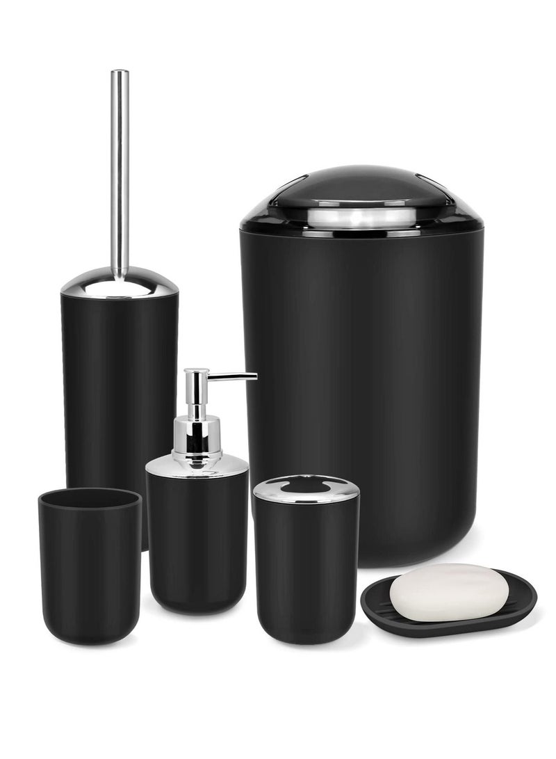 6 Piece Plastic Bathroom Accessories Gift Bath Set - Image 2